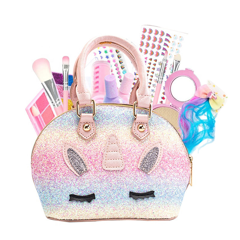 All-in-One Kids Makeup Toy Washable Cosmetics Bag Jewelry for Prete...