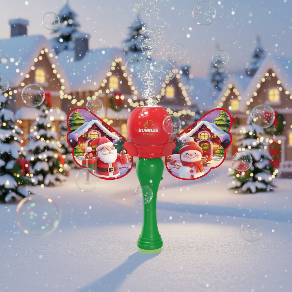 Wholesale Christmas Themed Bubble Stick, 6-Hole Electric Bubble Wan...