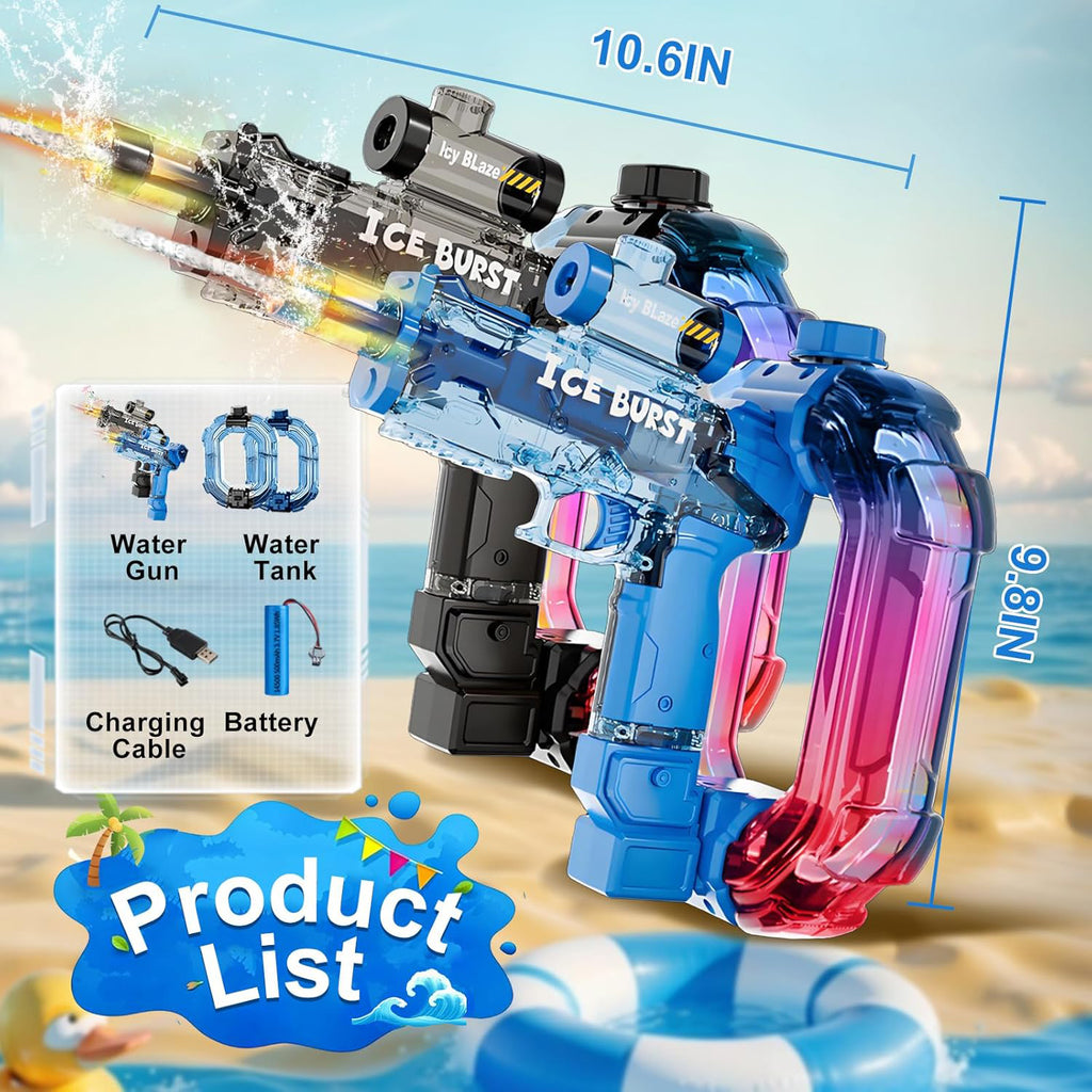 Wholesale Ice explosion LED Light Electric Water Gun Rechargeable S...